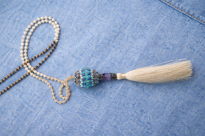 Artisan Beaded Tassel Necklace - Wear it your way
