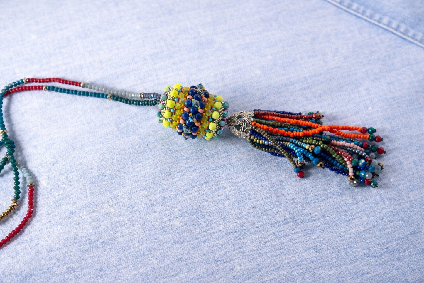 Artisan Beaded Tassel Necklace - Wear it your way