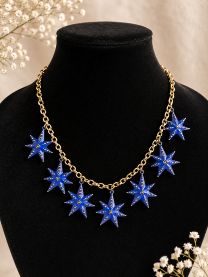 Midnight Starburst Charm Necklace & Earring Set