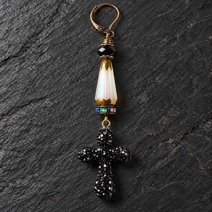 After Hours Pavé Crystal Cross Earrings