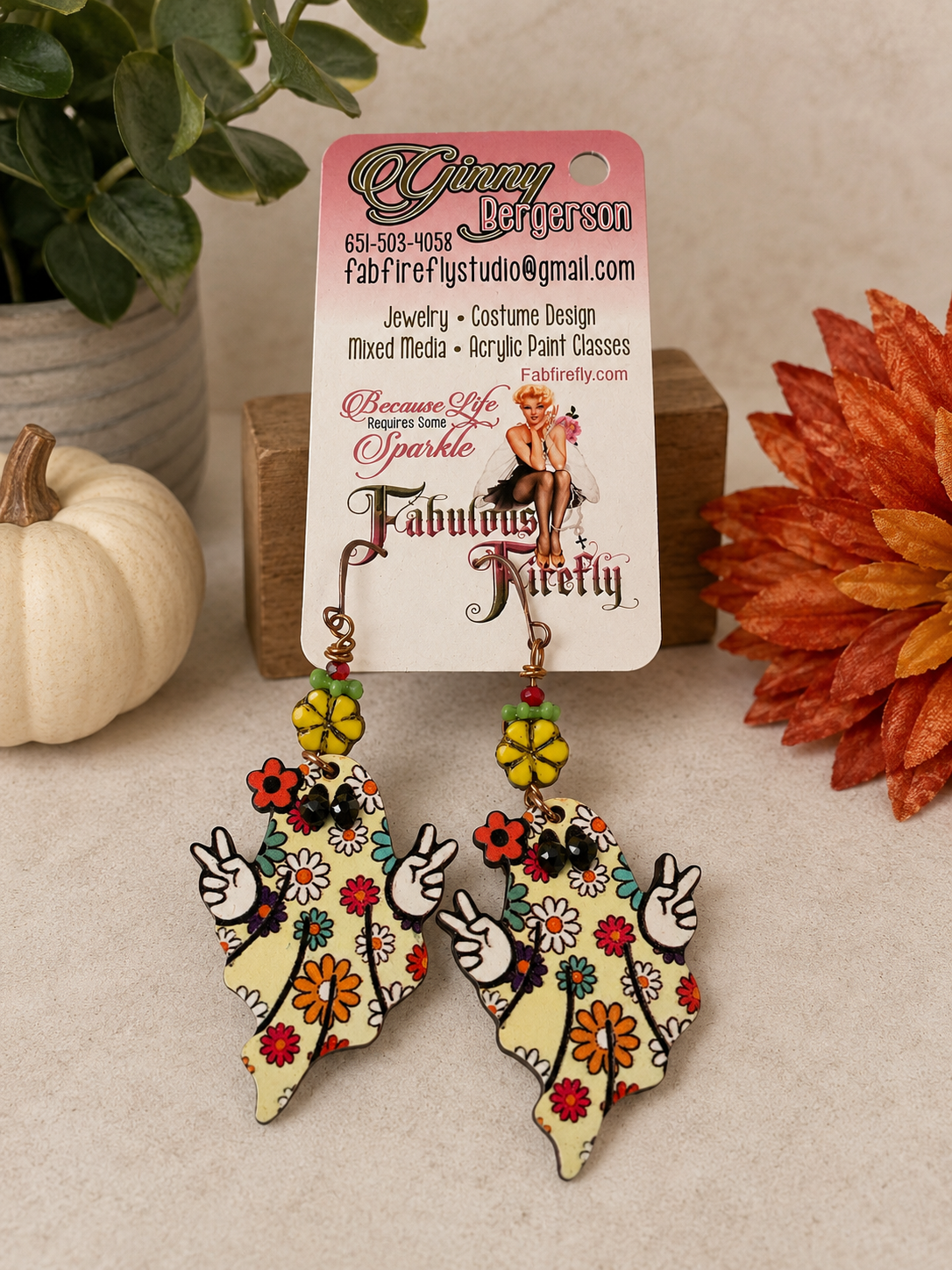 Handmade Halloween Earrings – Pumpkin, Jack-O’-Lantern & Ghost Designs