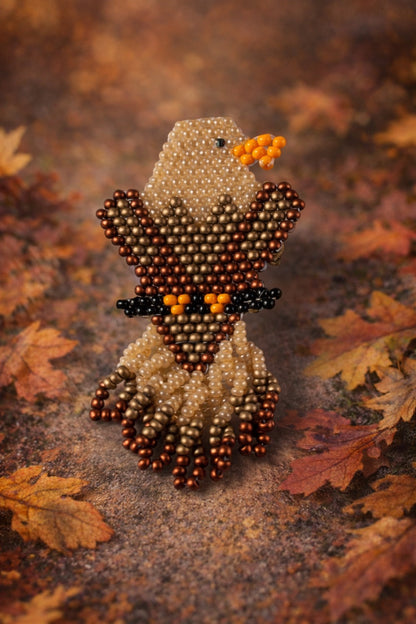 Tiny Guardian Eagle - Peyote Stitch Seed Bead Pin