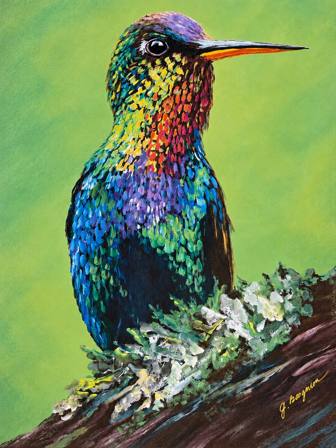 Prismatic Pause Hummingbird Art Print 11x14 | Fabulous Firefly