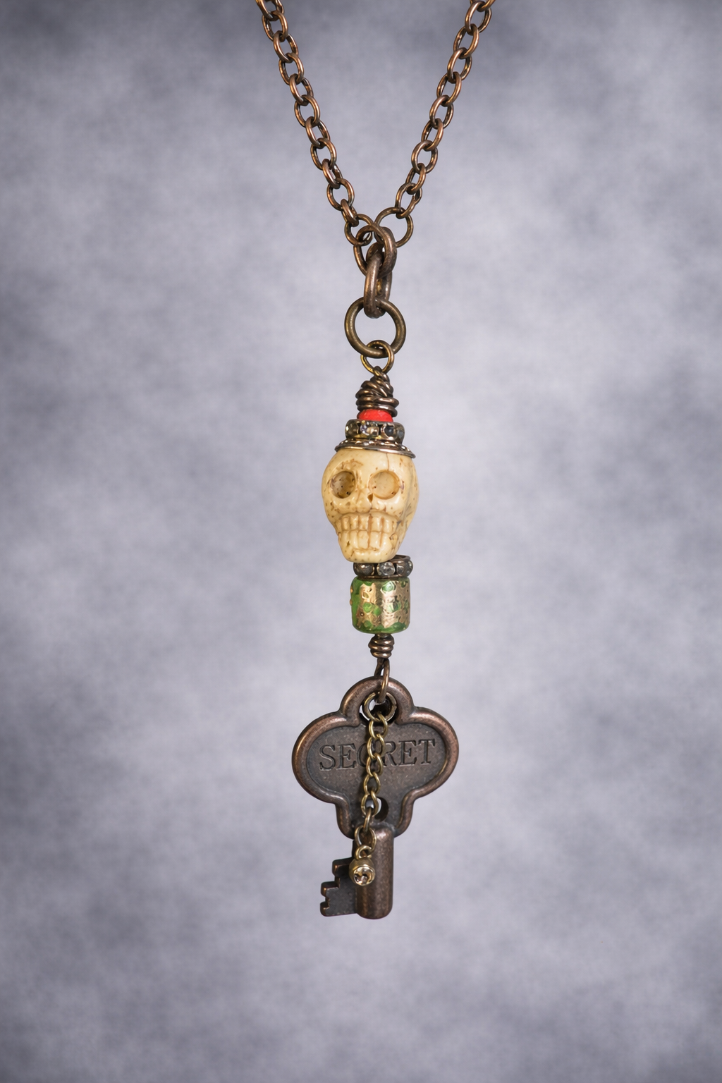 Secrets & Bones Skull Key Necklace