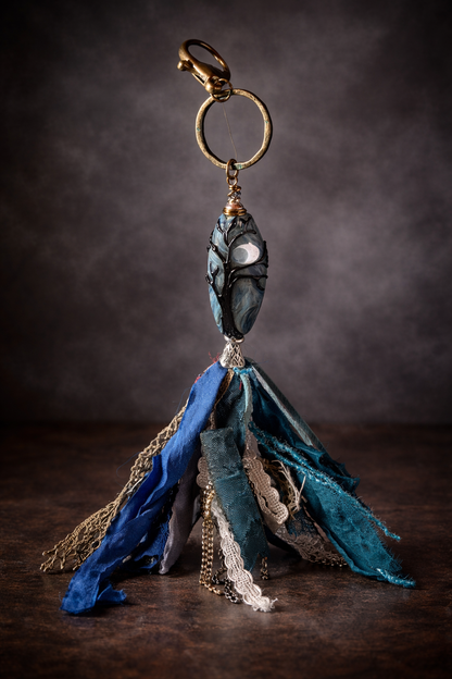 Midnight Grove — Handblown Glass Tassel Charm