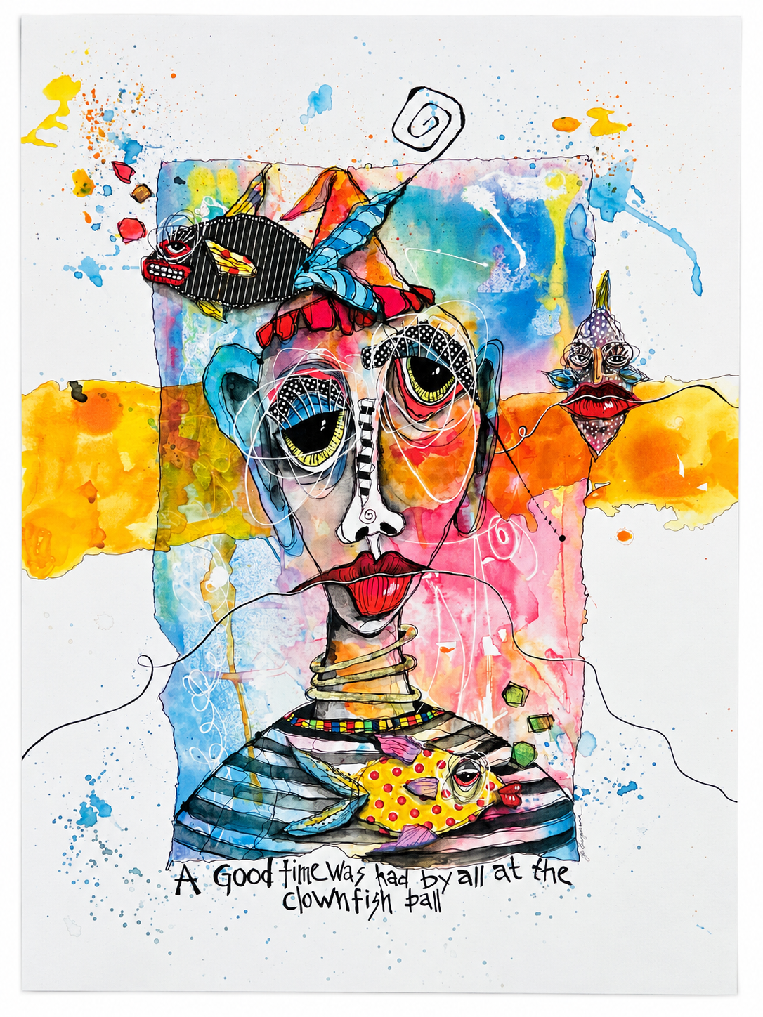 The Clown Fish Ball Colorful Art Print | Fabulous Firefly