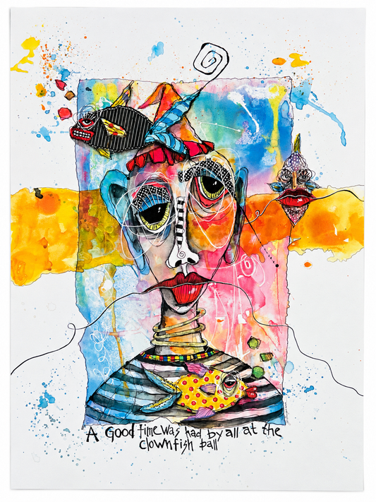 The Clown Fish Ball Colorful Art Print | Fabulous Firefly