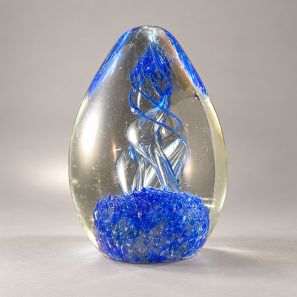 Blue & Clear Decorative Glass Paperweights – Four Design Options