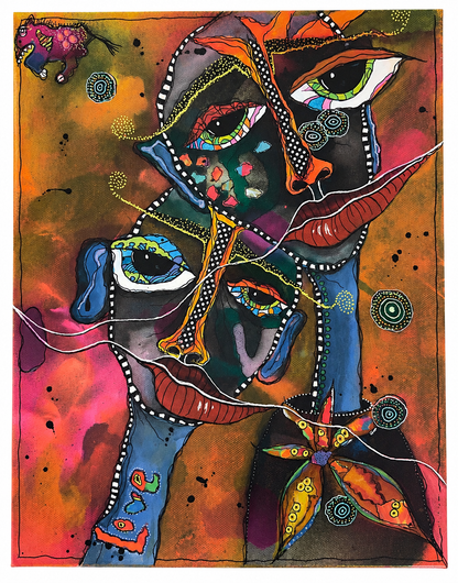 Be You, Not Them Abstract Face Art Print 11x14 | Fabulous Firefly
