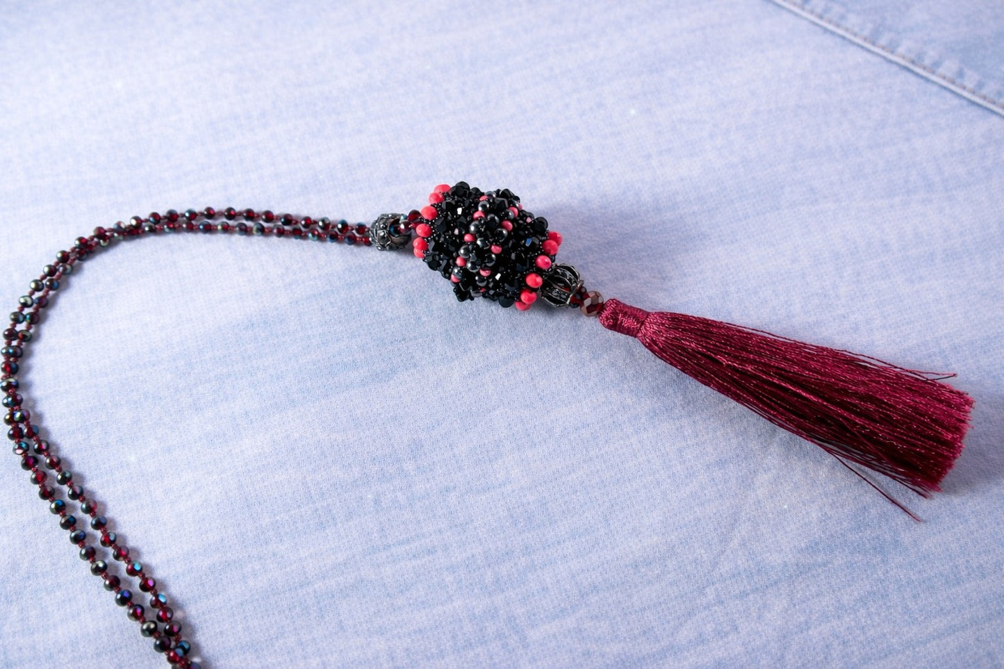 Artisan Beaded Tassel Necklace - Wear it your way