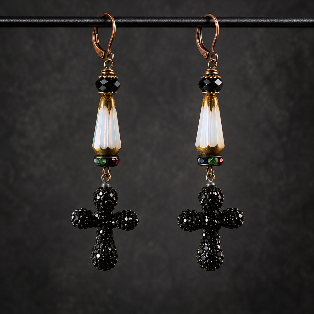 After Hours Pavé Crystal Cross Earrings
