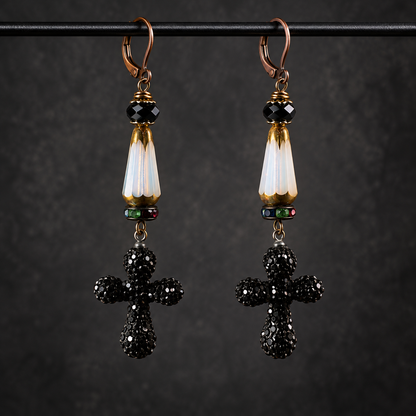 After Hours Pavé Crystal Cross Earrings