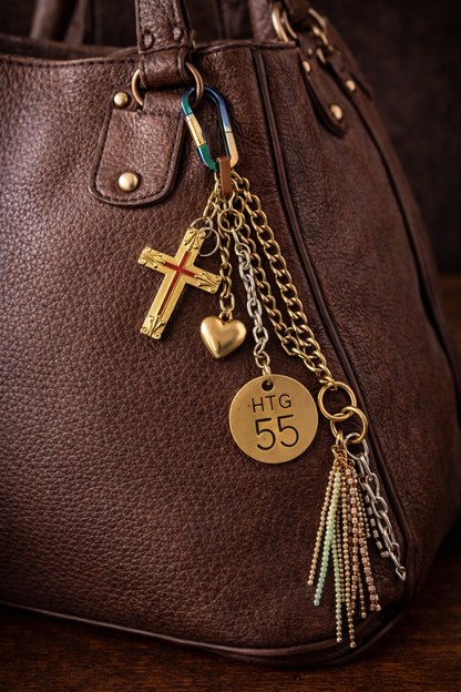 Happy Vibes Charm Clip – Boho Beaded Purse & Backpack Charm