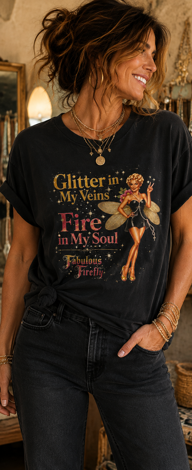 Glitter in My Veins – Hand-Embellished Swarovski Crystal Tee