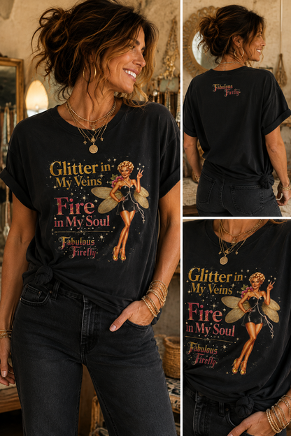 Glitter in My Veins – Hand-Embellished Swarovski Crystal Tee