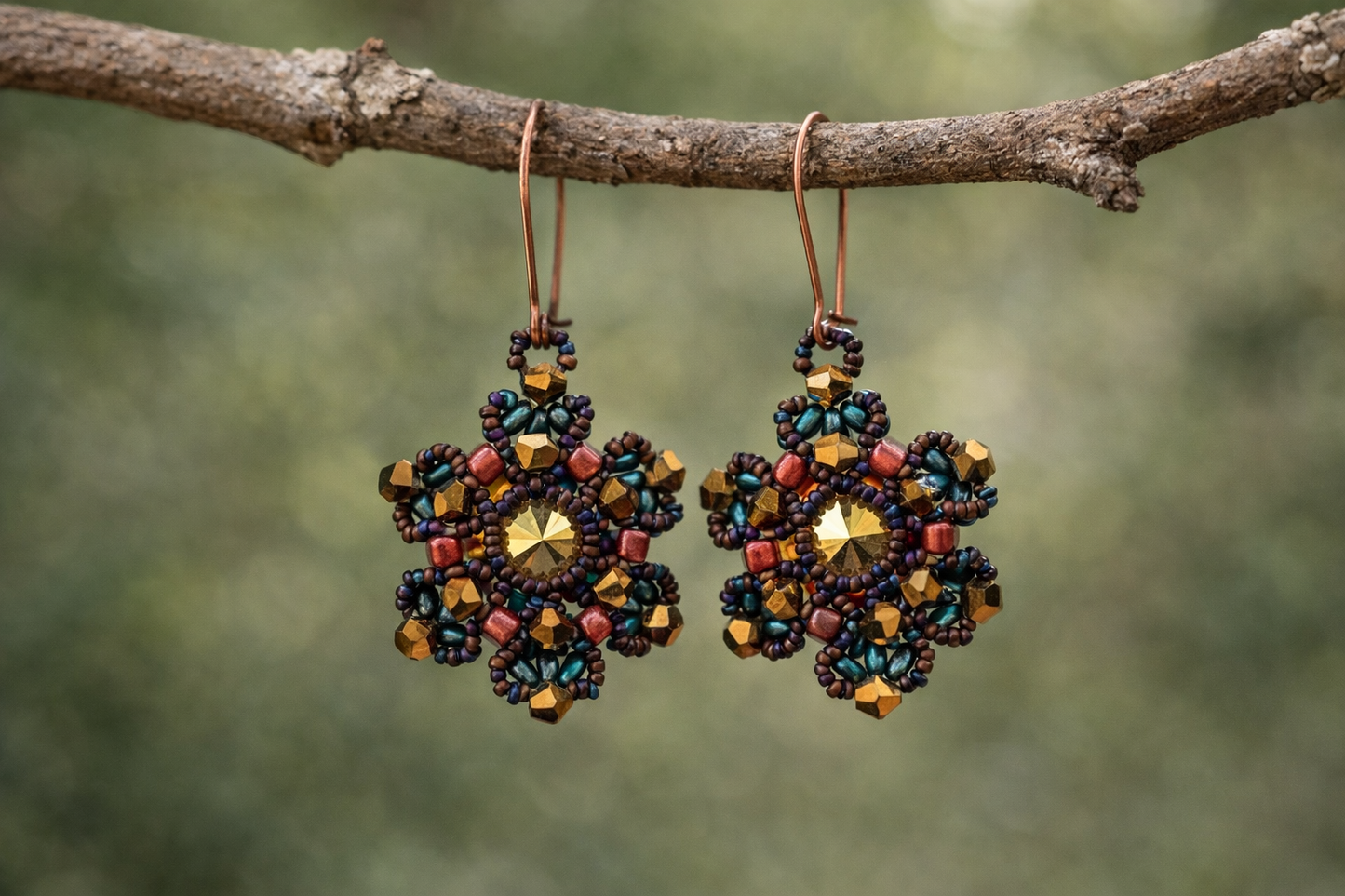 Golden Ember Bloom Earrings