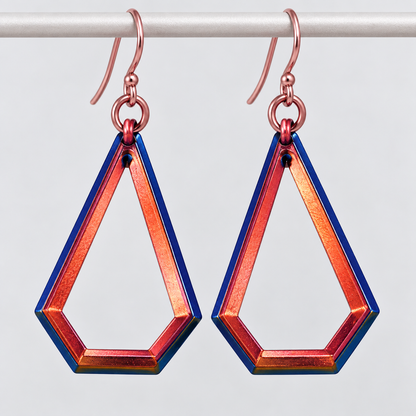 Color Shift 3D-Printed Geometric Earrings