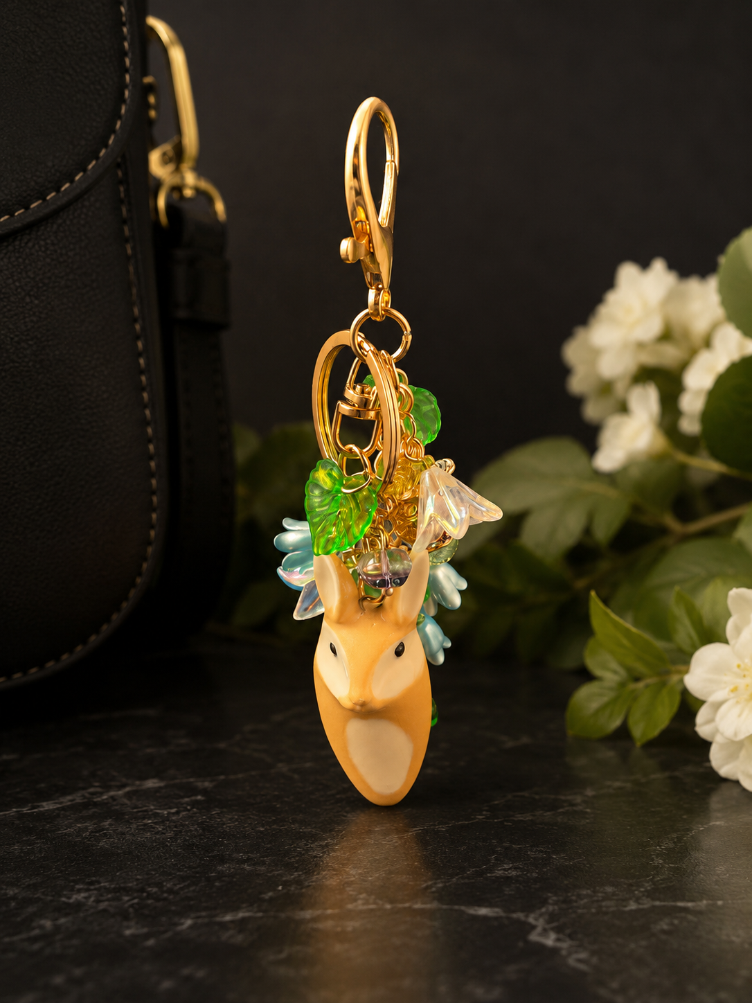 Woodland Whimsy Rabbit Purse Charm & Key Ring