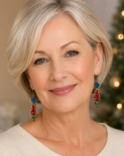 Handmade Swarovski Crystal Christmas Tree Earrings – 3 Holiday Styles