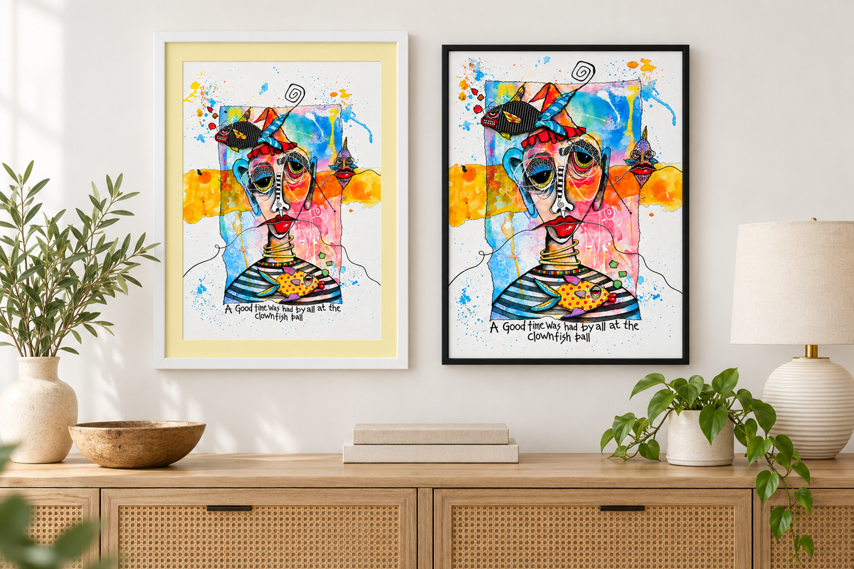 The Clown Fish Ball Colorful Art Print | Fabulous Firefly