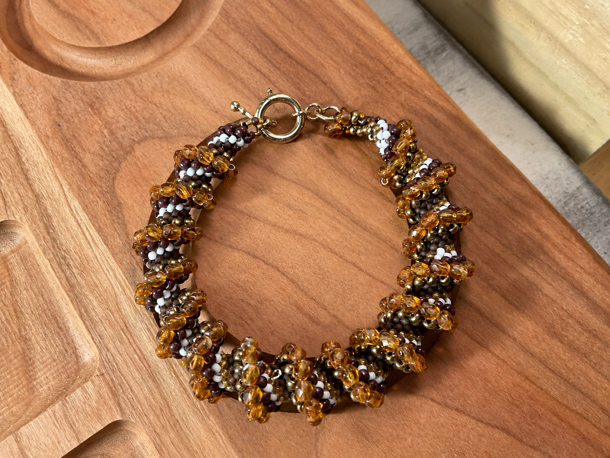 Ruffled Edge Beaded Bangles | Four Color Variants