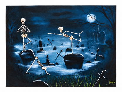 Rest in Poses Skeleton Yoga Art Print 16x20 | Fabulous Firefly