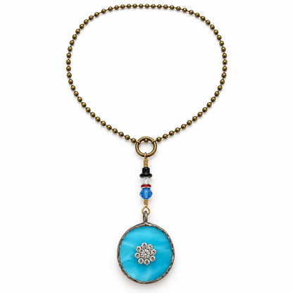 Snow Day Sparkle – Swarovski Snowflake & Stained Glass Necklace