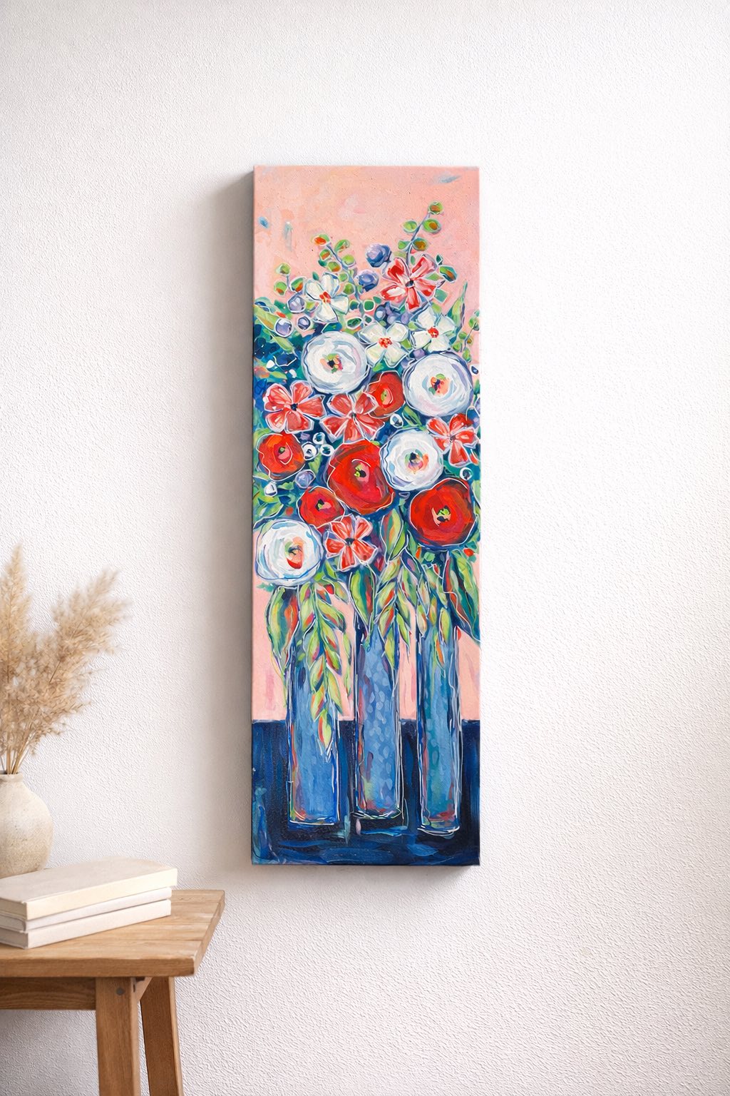 Joy In Three Vases - Painting - Local Pickup only