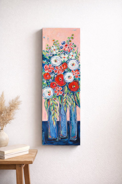 Joy In Three Vases - Painting - Local Pickup only