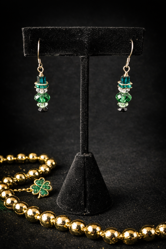 Lucky Little Leprechaun Crystal Earrings