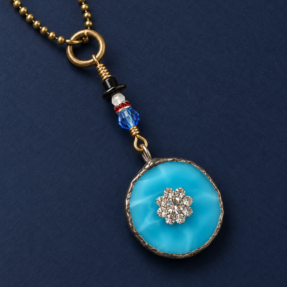 Snow Day Sparkle – Swarovski Snowflake & Stained Glass Necklace