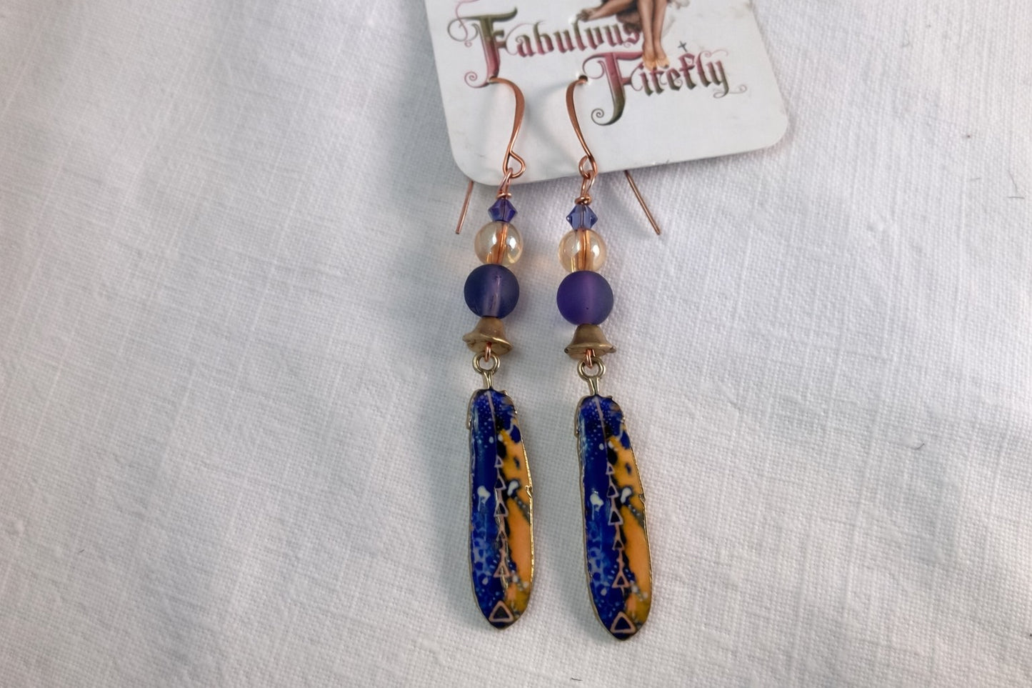 Whispering Feathers Dangle Earrings - Colorful Handcrafted Feather Drops