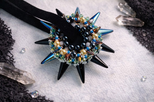 Aurora Nocturne Spiked Statement Necklace