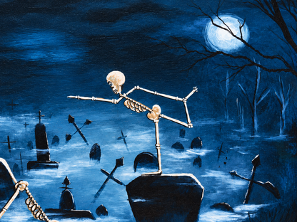 Rest in Poses Skeleton Yoga Art Print 16x20 | Fabulous Firefly