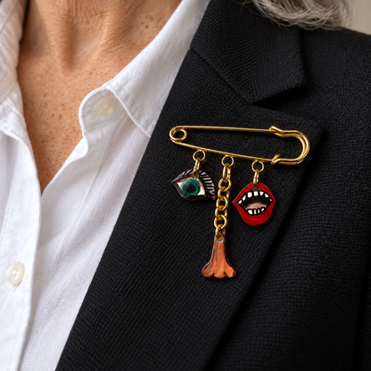 Face It, I’m Fabulous — Handmade Face Charm Pin