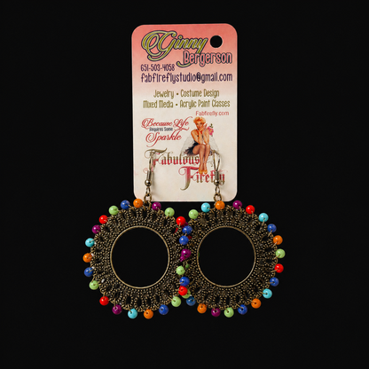 Boho Carnival Halo Earrings – Color Pop Filigree Statement Hoops