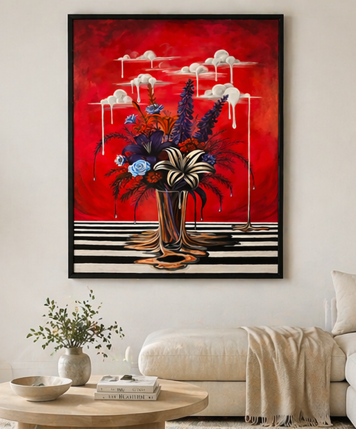 The Sky Began to Drip First – Acrylic Painting on Canvas, 3’ x 4’ Gallery Wrap