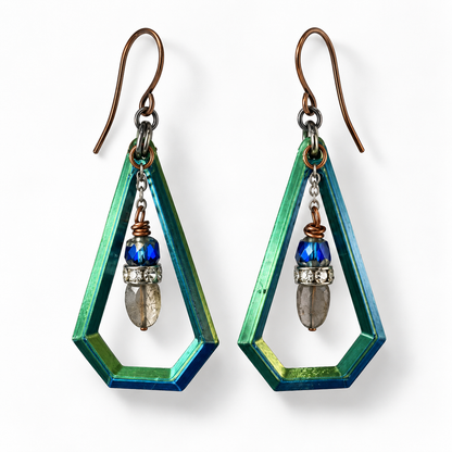 Peacock Current 3D-Printed Earrings