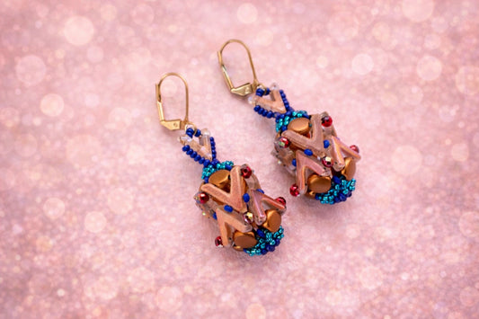 Boho Galaxy Beadwork Earrings
