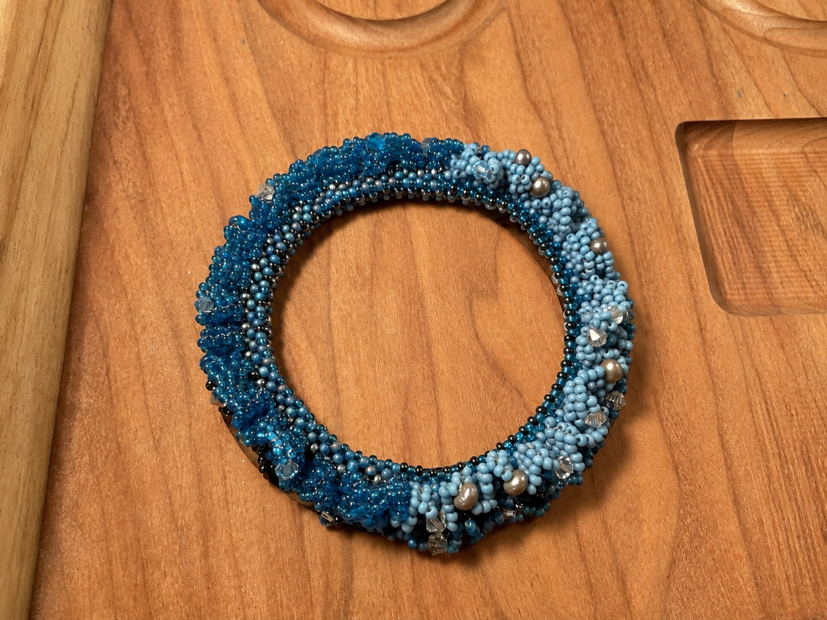 Ruffled Edge Beaded Bangles | Four Color Variants