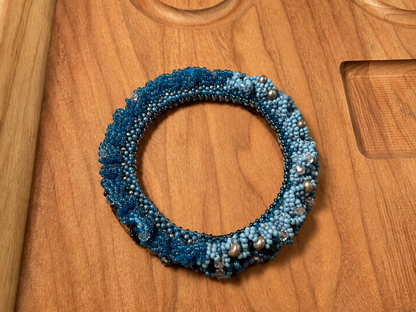 Ruffled Edge Beaded Bangles | Four Color Variants