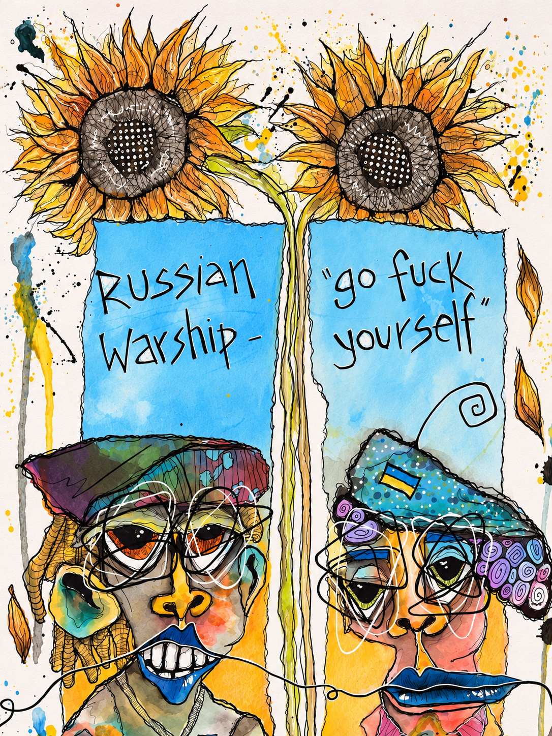 Russian Warship Ukraine Art Print 13x19 | Fabulous Firefly