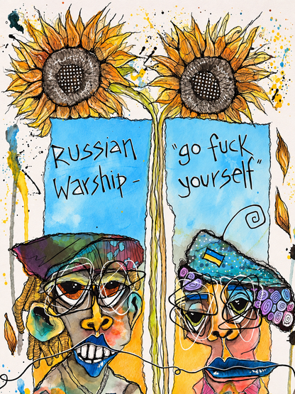 Russian Warship Ukraine Art Print 13x19 | Fabulous Firefly