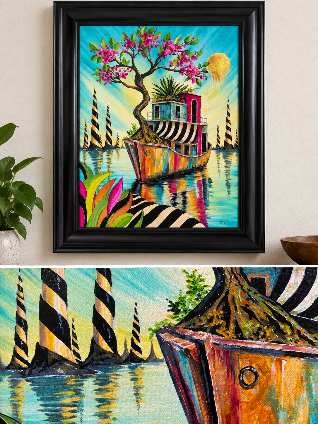 Drifting Towards Elsewhere | Framed Acrylic Painting
