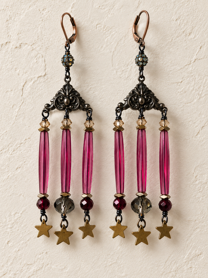 Midnight Starfall Chandelier Earrings