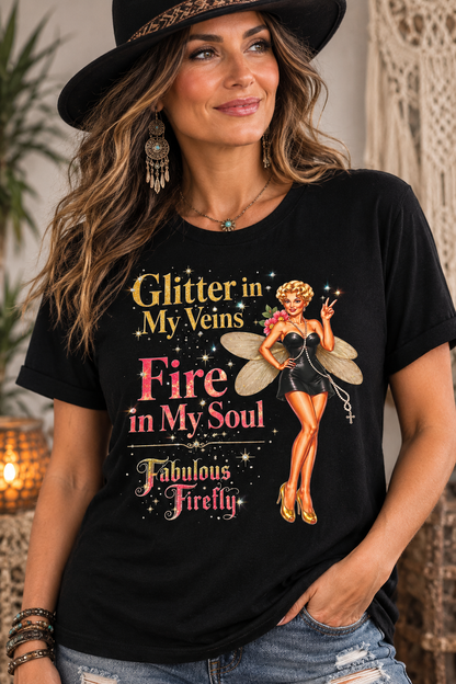 Glitter in My Veins – Hand-Embellished Swarovski Crystal Tee