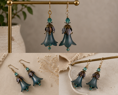 Midnight Garden Bellflower Earrings