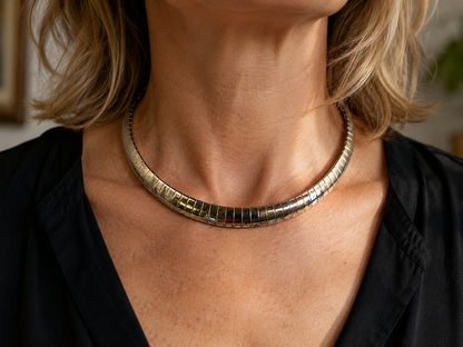 Vintage Silver-Tone Collar Necklace | Vintage Jewelry Find | 18”