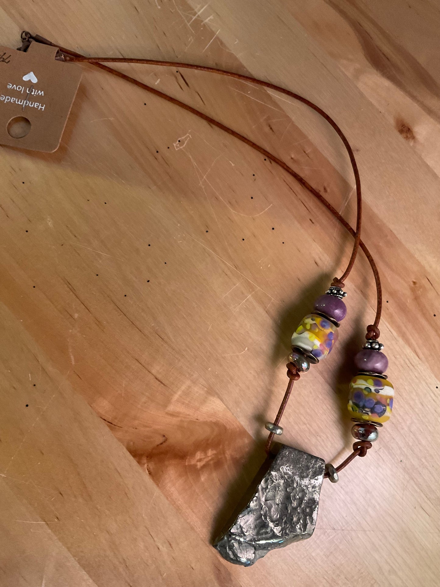 Necklace - Pretty Pyrite and Blown Beads