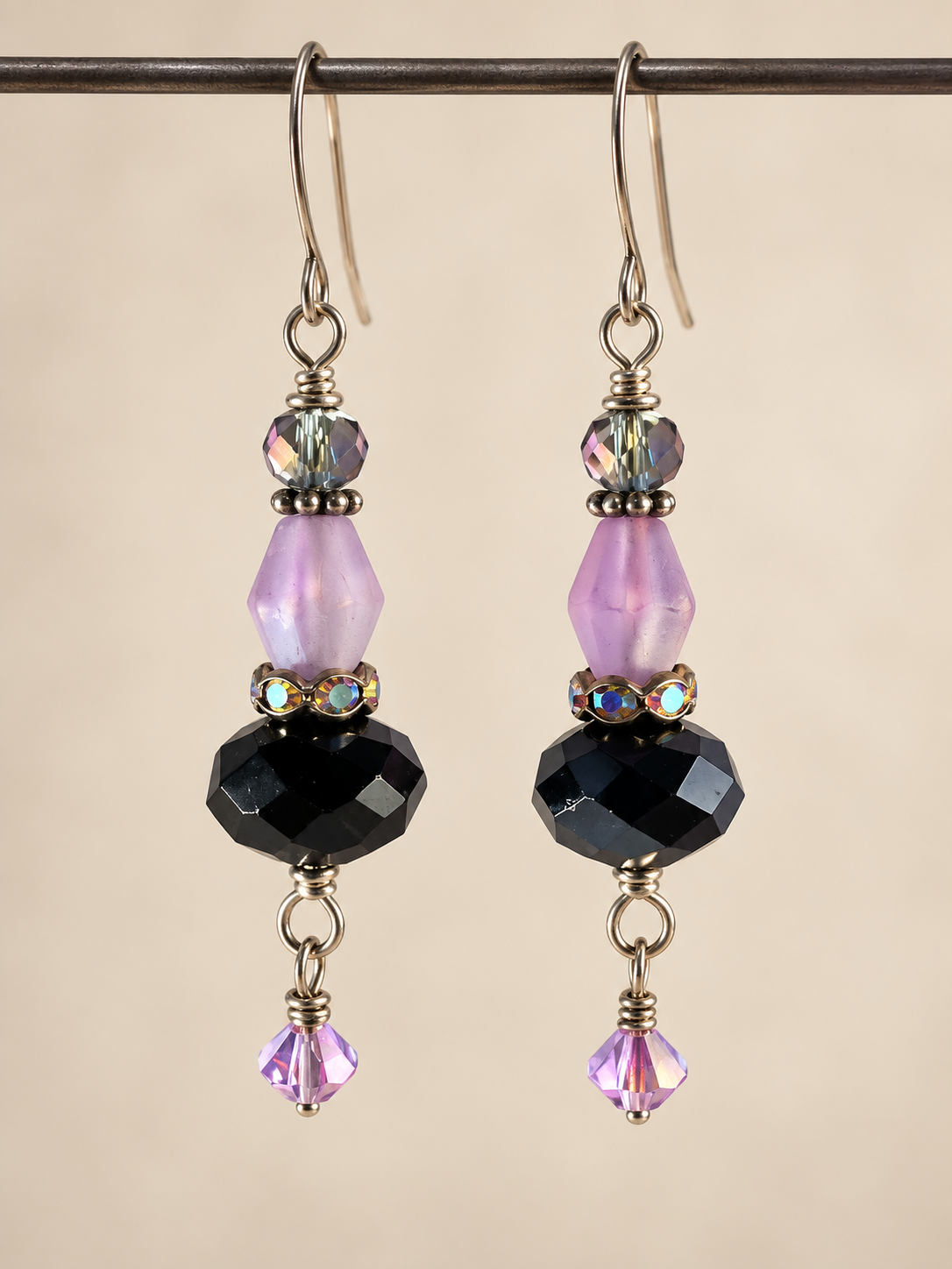 After Hours Lavender & Black Earrings